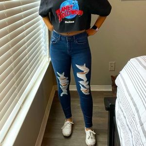 wild fable High Rise Skinny Ripped Blue Jeans